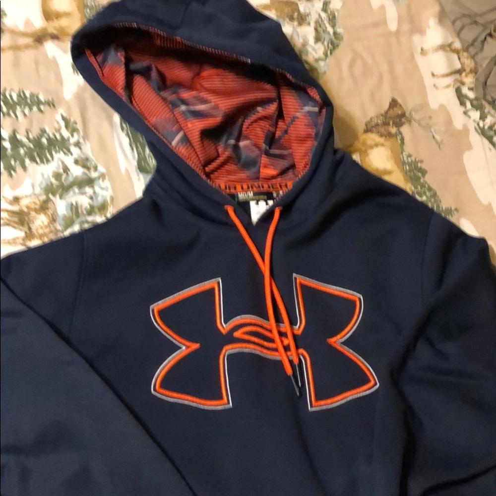 Men’s Under Armour medium blue & orange hoodie